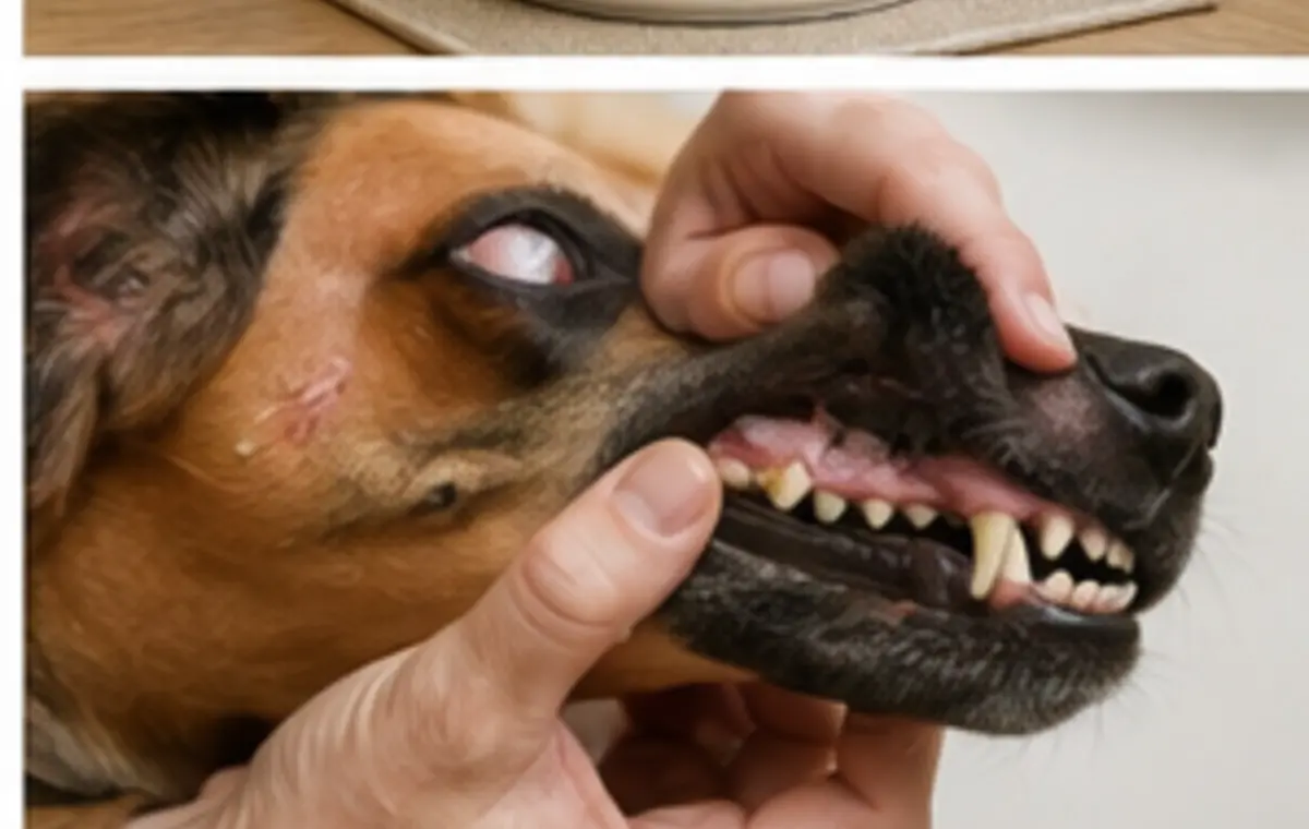 Owner calmly holding dog's paw
